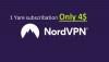 Nord VPN 1 Year subscribation